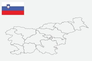 mappa e bandiera degli sloveni vettore