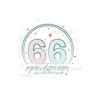 Celebrazione dell'anniversario di 66 anni, design moderno per 66 anni vettore