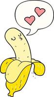 banana del fumetto nell'amore e nel fumetto vettore
