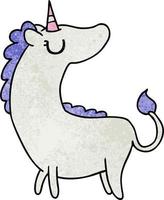 cartone animato strutturato di simpatico unicorno kawaii vettore