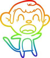 arcobaleno gradiente di disegno che grida scimmia cartone animato vettore