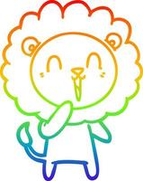 arcobaleno gradiente di disegno del leone che ride cartone animato vettore