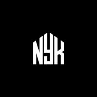 nyk lettera design.nyk lettera logo design su sfondo nero. nyk creative iniziali lettera logo concept. nyk lettera design.nyk lettera logo design su sfondo nero. n vettore