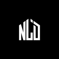 nld lettera design.nld lettera logo design su sfondo nero. nld creative iniziali lettera logo concept. nld lettera design.nld lettera logo design su sfondo nero. n vettore