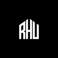 rhu lettera logo design su sfondo nero. rhu creative iniziali lettera logo concept. disegno della lettera rhu. vettore