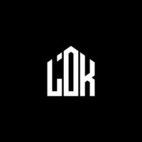 lok lettera logo design su sfondo nero. lok creative iniziali lettera logo concept. design della lettera lok. vettore