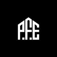 design della lettera pfe. design del logo della lettera pfe su sfondo nero. pfe creative iniziali lettera logo concept. disegno della lettera pfe. vettore