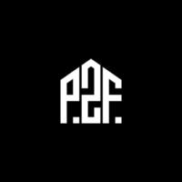 disegno del logo della lettera pzf su sfondo nero. pzf creative iniziali lettera logo concept. disegno della lettera pzf. vettore