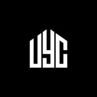 design del logo della lettera uyc su sfondo nero. uyc creative iniziali lettera logo concept. disegno della lettera uyc. vettore