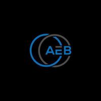 aeb lettera logo design su sfondo nero. aeb creative iniziali lettera logo concept. disegno della lettera aeb. vettore