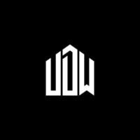 udw lettera logo design su sfondo nero. udw creative iniziali lettera logo concept. disegno della lettera udw. vettore