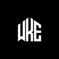 wke letter design.wke letter logo design su sfondo nero. wke creative iniziali lettera logo concept. wke letter design.wke letter logo design su sfondo nero. w vettore