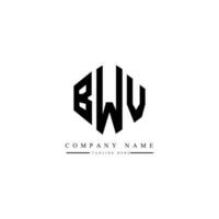 design del logo della lettera bwv con forma poligonale. bwv poligono e design del logo a forma di cubo. bwv esagono logo modello vettoriale colori bianco e nero. monogramma bwv, logo aziendale e immobiliare.