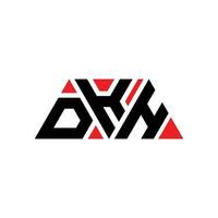 design del logo della lettera del triangolo dkh con forma triangolare. monogramma di design del logo del triangolo dkh. modello di logo vettoriale triangolo dkh con colore rosso. dkh logo triangolare logo semplice, elegante e lussuoso. dkh