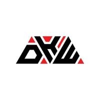 design del logo della lettera del triangolo dkw con forma triangolare. monogramma di design del logo del triangolo dkw. modello di logo vettoriale triangolo dkw con colore rosso. dkw logo triangolare logo semplice, elegante e lussuoso. dkw
