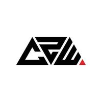 czw triangolo lettera logo design con forma triangolare. czw triangolo logo design monogramma. modello di logo vettoriale triangolo czw con colore rosso. czw logo triangolare logo semplice, elegante e lussuoso. czw
