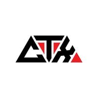 design del logo della lettera triangolare ctx con forma triangolare. ctx triangolo logo design monogramma. modello di logo vettoriale triangolo ctx con colore rosso. logo triangolare ctx logo semplice, elegante e lussuoso. ctx