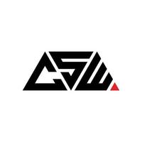 csw triangolo lettera logo design con forma triangolare. csw triangolo logo design monogramma. modello di logo vettoriale triangolo csw con colore rosso. csw logo triangolare logo semplice, elegante e lussuoso. csw