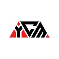design del logo della lettera triangolare ycm con forma triangolare. ycm triangolo logo design monogramma. modello di logo vettoriale triangolo ycm con colore rosso. logo triangolare ycm logo semplice, elegante e lussuoso. ycm