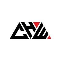 chw triangolo lettera logo design con forma triangolare. monogramma di design del logo del triangolo chw. modello di logo vettoriale triangolo chw con colore rosso. logo triangolare chw logo semplice, elegante e lussuoso. chw
