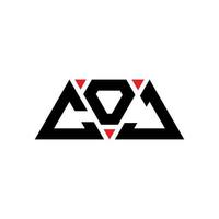 coj triangolo lettera logo design con forma triangolare. coj triangolo logo design monogramma. modello di logo vettoriale triangolo coj con colore rosso. coj logo triangolare logo semplice, elegante e lussuoso. cog