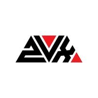logo lettera triangolo zvx con forma triangolare. zvx triangolo logo design monogramma. modello di logo vettoriale triangolo zvx con colore rosso. logo triangolare zvx logo semplice, elegante e lussuoso. zvx