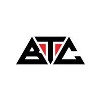 design del logo della lettera del triangolo btc con forma triangolare. btc triangolo logo design monogramma. modello di logo vettoriale triangolo btc con colore rosso. logo triangolare btc logo semplice, elegante e lussuoso. btc