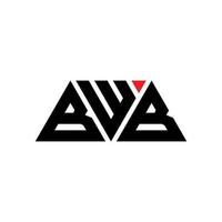 design del logo della lettera del triangolo bwb con forma triangolare. bwb triangolo logo design monogramma. modello di logo vettoriale triangolo bwb con colore rosso. logo triangolare bwb logo semplice, elegante e lussuoso. bwb