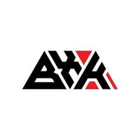 design del logo della lettera del triangolo bxk con forma triangolare. bxk triangolo logo design monogramma. modello di logo vettoriale triangolo bxk con colore rosso. logo triangolare bxk logo semplice, elegante e lussuoso. bxk