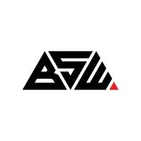 design del logo della lettera del triangolo bsw con forma triangolare. bsw triangolo logo design monogramma. modello di logo vettoriale triangolo bsw con colore rosso. bsw logo triangolare logo semplice, elegante e lussuoso. bsw