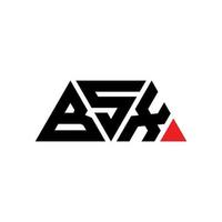 design del logo della lettera triangolare bsx con forma triangolare. bsx triangolo logo design monogramma. modello di logo vettoriale triangolo bsx con colore rosso. logo triangolare bsx logo semplice, elegante e lussuoso. bsx
