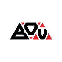 bov triangolo lettera logo design con forma triangolare. monogramma di design del logo del triangolo bov. modello di logo vettoriale triangolo bov con colore rosso. bov logo triangolare logo semplice, elegante e lussuoso. bov