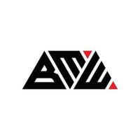 design del logo della lettera triangolo bmw con forma triangolare. monogramma di design del logo triangolo bmw. modello di logo vettoriale triangolo bmw con colore rosso. logo triangolare bmw logo semplice, elegante e lussuoso. BMW