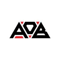 design del logo della lettera del triangolo aob con forma triangolare. monogramma di design del logo del triangolo aob. modello di logo vettoriale triangolo aob con colore rosso. aob logo triangolare logo semplice, elegante e lussuoso. aob