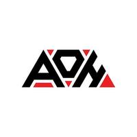 design del logo della lettera triangolare aoh con forma triangolare. aoh triangolo logo design monogramma. modello di logo vettoriale triangolo aoh con colore rosso. aoh logo triangolare logo semplice, elegante e lussuoso. ah