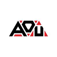 design del logo della lettera triangolare aou con forma triangolare. monogramma di design del logo del triangolo aou. modello di logo vettoriale triangolo aou con colore rosso. aou logo triangolare logo semplice, elegante e lussuoso. aou