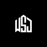 wsj lettera logo design su sfondo nero. wsj creative iniziali lettera logo concept. disegno della lettera wsj. vettore