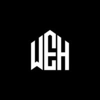 weh lettera logo design su sfondo nero. weh creative iniziali lettera logo concept. noi disegno della lettera. vettore