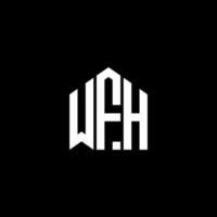 wfh lettera logo design su sfondo nero. wfh creative iniziali lettera logo concept. wf disegno della lettera. vettore