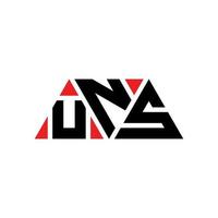 uns triangolo lettera logo design con forma triangolare. uns triangolo logo design monogramma. modello di logo vettoriale triangolo uns con colore rosso. uns logo triangolare logo semplice, elegante e lussuoso. uns