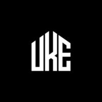 design della lettera uke. design del logo della lettera uke su sfondo nero. uke creative iniziali lettera logo concept. design della lettera uke. design del logo della lettera uke su sfondo nero. tu vettore