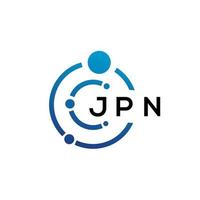 jpn lettera tecnologia logo design su sfondo bianco. jpn iniziali creative lettera it logo concept. disegno della lettera jpn. vettore