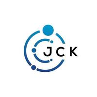 jck lettera tecnologia logo design su sfondo bianco. jck creative iniziali lettera it logo concept. disegno della lettera jck. vettore