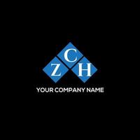 zch creative iniziali lettera logo concept. zch lettera design.zch lettera logo design su sfondo nero. zch creative iniziali lettera logo concept. disegno della lettera zch. vettore