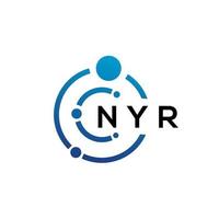 nyr lettera tecnologia logo design su sfondo bianco. nyr creative iniziali lettera it logo concept. design della lettera nyr. vettore