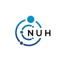 design del logo della tecnologia della lettera nuh su sfondo bianco. nuh creative iniziali lettera it logo concept. disegno della lettera nuh. vettore