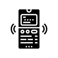illustrazione vettoriale dell'icona del glifo della carta di rilegatura del telefono