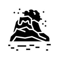 illustrazione vettoriale dell'icona del glifo della terra vulcanica