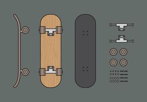 Skateboard Vector Illuustration Set