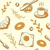 colazione doodle senza cuciture vettore